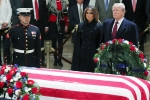 bush, Trump at US Capitol, trumps pay last respect to late president bush at u s capitol, Mccain